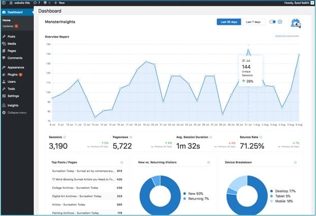 wordpress-podešavanja-google-analytics-monterinsights