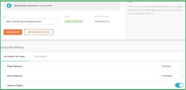 siteground-dashboard-wp-update