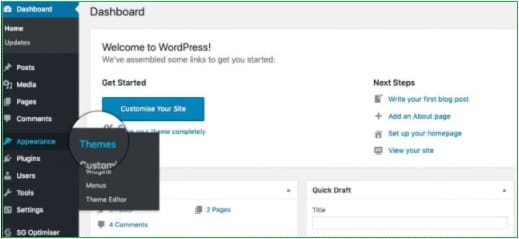 wordpress-dashboard-opcija-appearrance-themes