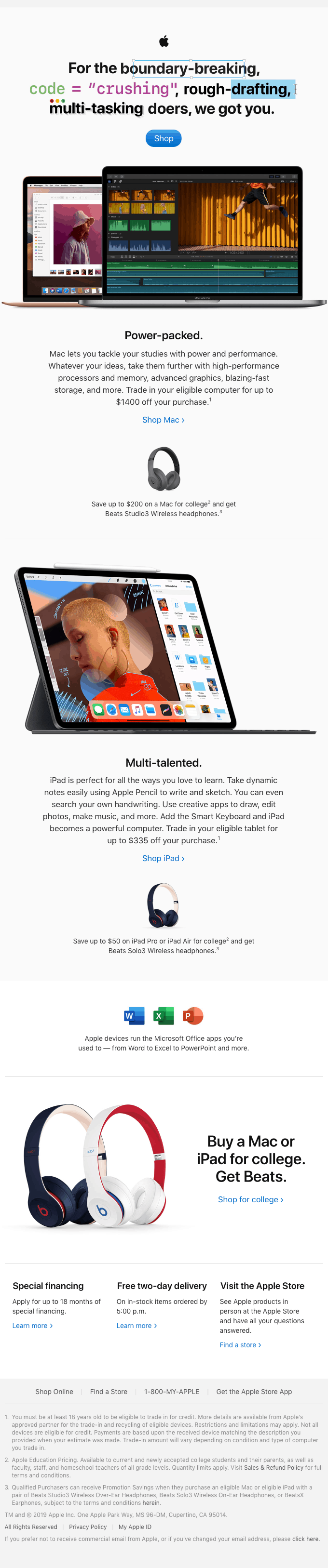 apple-ponuda proizvoda-primer-prodajnog emaila apple-ponuda proizvoda-primer-prodajnog emaila